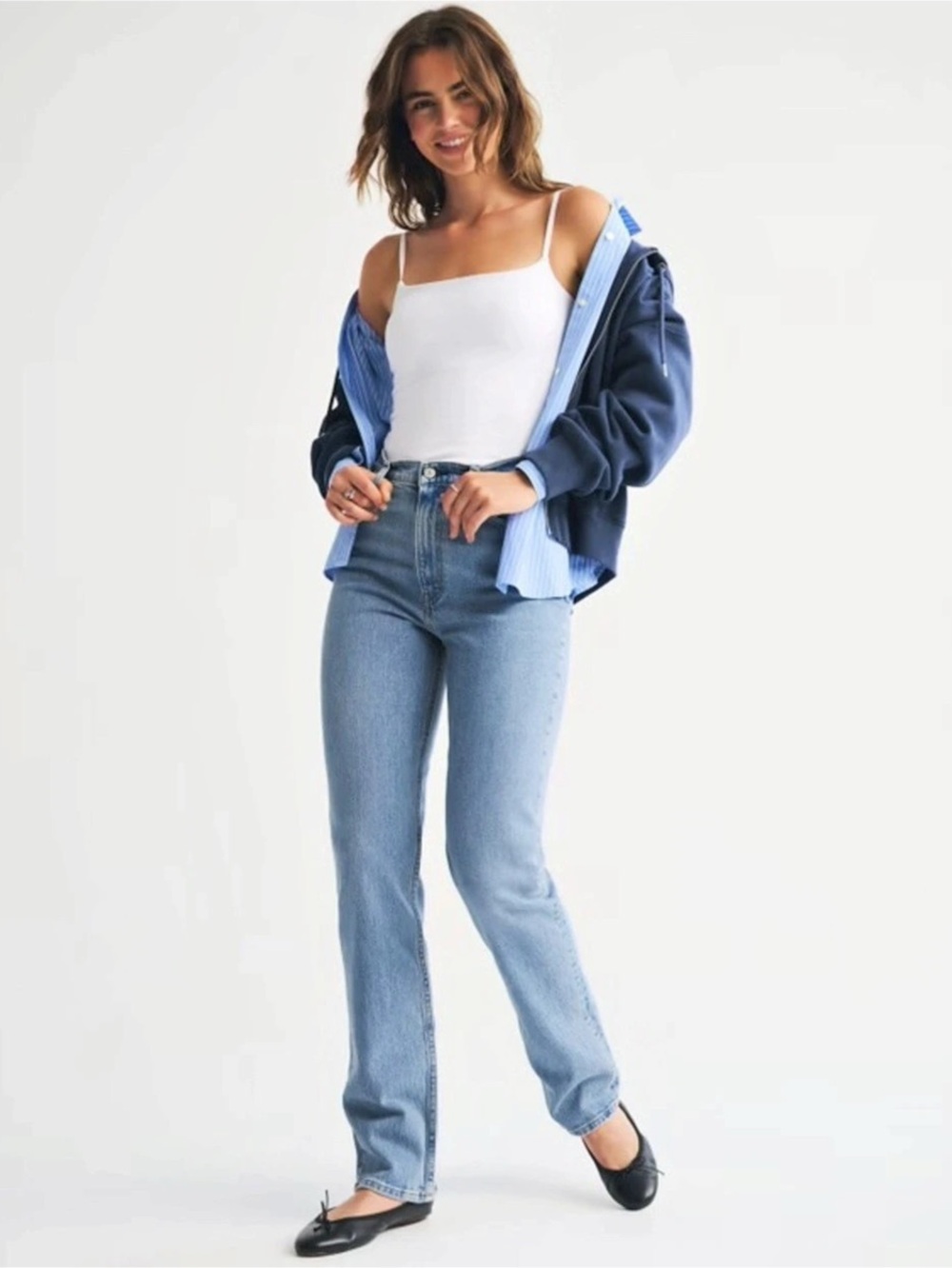 Abercrombie & Fitch The '90s Slim Straight Ultra High Rise 🩵👖💙🦋